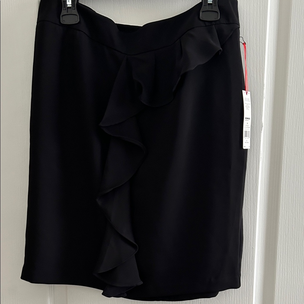 Black Vertical Ruffle Detail Skirt